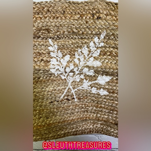 NWT BEE & WILLOW Home Large Darby Tote Purse Tan 100% Natural Floral Print - Picture 4 of 5